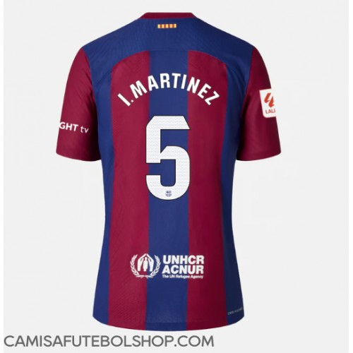 Camisa de time de futebol Barcelona Inigo Martinez #5 Replicas 1º Equipamento Feminina 2023-24 Manga Curta